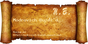 Modrovich Buzád névjegykártya